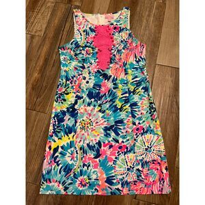 Lilly Pulitzer Dive In Tie Dye Sheath Dress Multicolor EUC Size 8